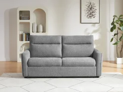 Sofá*Vente-unique Sofá-cama abertura rápida de 3 lugares tecido cinza SOVANIA Cinzento