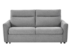 Sofá*Vente-unique Sofá-cama abertura rápida de 3 lugares tecido cinza SOVANIA Cinzento
