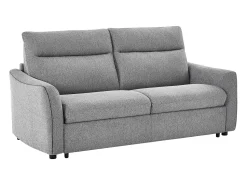 Sofá*Vente-unique Sofá-cama abertura rápida de 3 lugares tecido cinza SOVANIA Cinzento