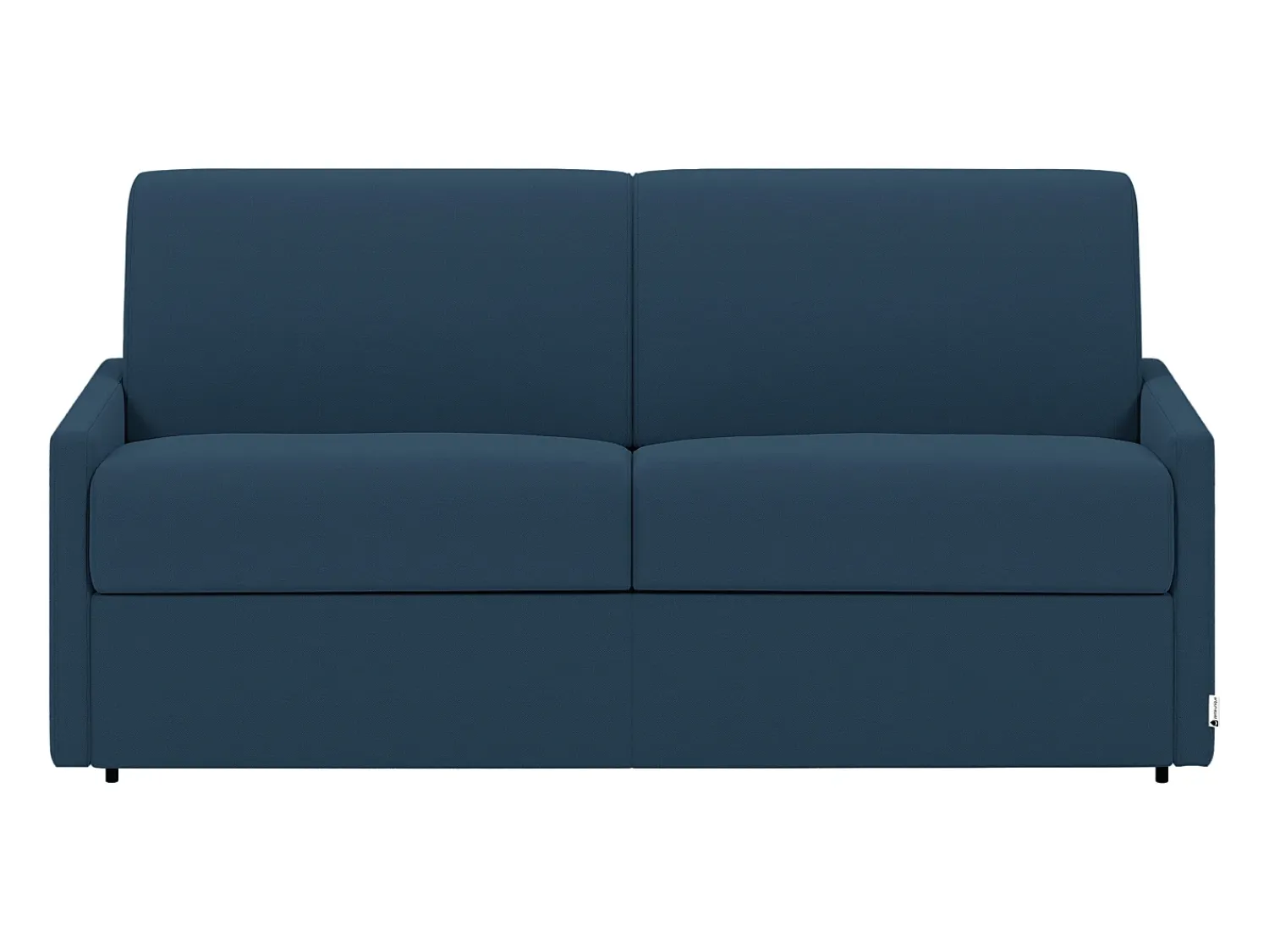 Vente-unique Sofá-cama abertura rápida em tecido azul noite com assento de memória de forma 160 cm colchão 22 cm CALIFE^ Sofá