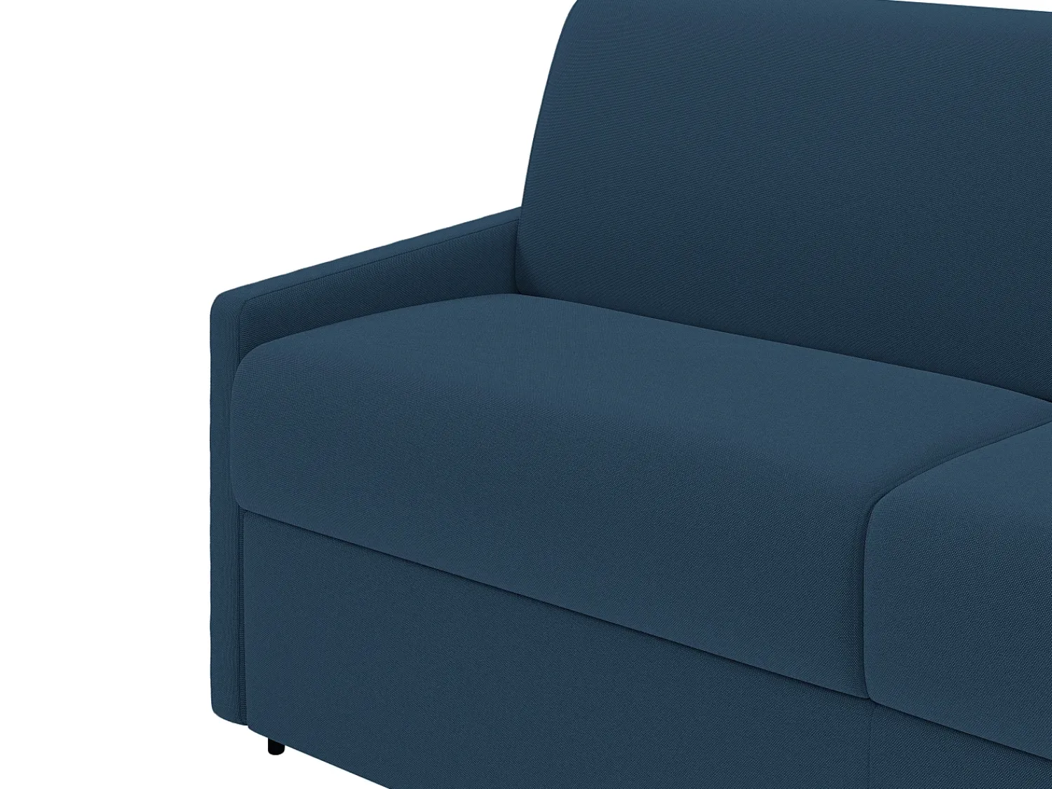 Vente-unique Sofá-cama abertura rápida em tecido azul noite com assento com assento de memória de forma 140 cm colchão 22 cm CALIFE^ Sofá
