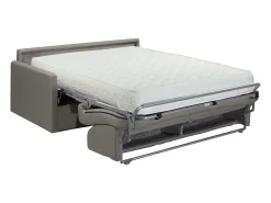 Vente-unique Sofá-cama abertura rápida em tecido cinza claro com assento de memória de forma 120 cm colchão de 22 cm CALIFE^ Sofá