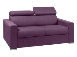 Clearance Vente-unique Sofá-cama abertura rápida em tecido roxo assento memória de forma 120 cm colchão 18 cm VIZIR Violeta
