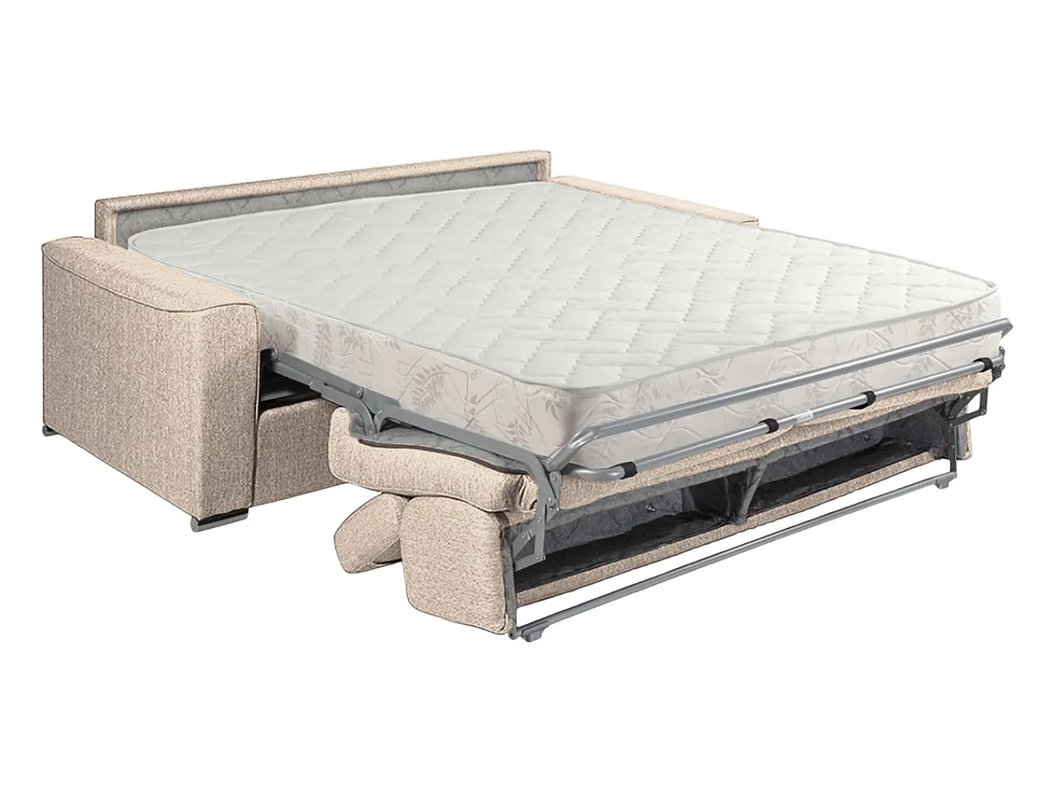 Vente-unique Sofá-cama abertura rápida em tecido com assento com assento de memória de forma 160 cm colchão 18 cm VIZIR^ Sofá