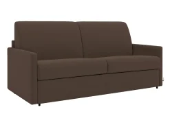Clearance Vente-unique Sofá-cama abertura rápida em tecido assento com assento de memória de forma 120 cm colchão 14 cm CALIFE Castanho