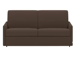 Clearance Vente-unique Sofá-cama abertura rápida em tecido assento com assento de memória de forma 120 cm colchão 14 cm CALIFE Castanho