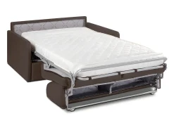 Clearance Vente-unique Sofá-cama abertura rápida em tecido assento com assento de memória de forma 120 cm colchão 14 cm CALIFE Castanho