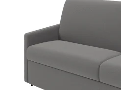 Sofá|Vente-unique Sofá-cama abertura rápida em tecido cinza claro assento com assento de memória de forma 120 cm colchão 18 cm CALIFE Cinzento claro