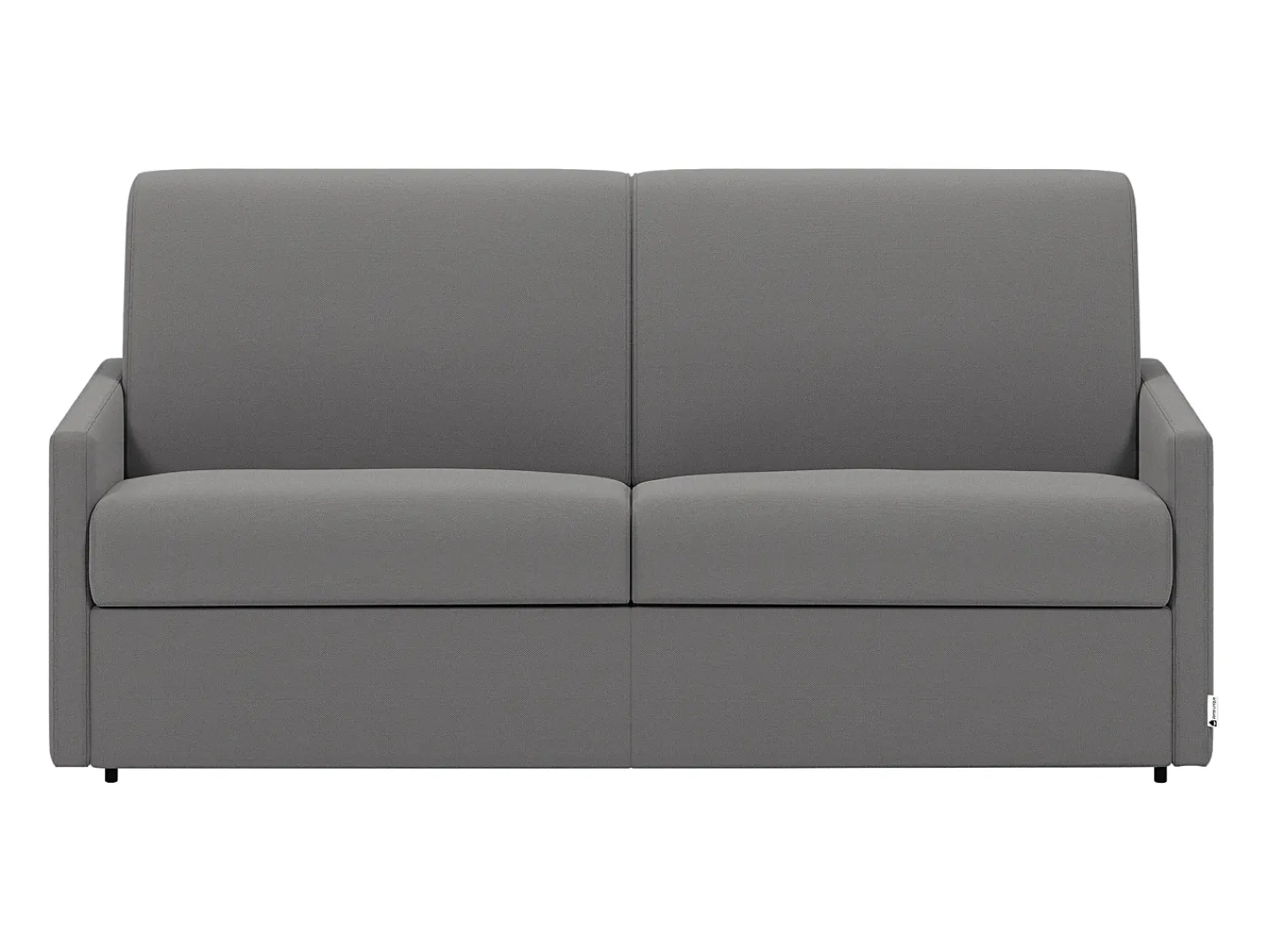 Sofá|Vente-unique Sofá-cama abertura rápida em tecido cinza claro assento com assento de memória de forma 120 cm colchão 18 cm CALIFE Cinzento claro
