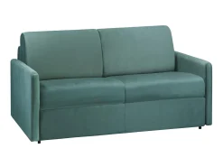 Sofá|Vente-unique Sofá-cama aberturarápida 2 lug. colchão de 14cm veludo verde CALIFE Verde esmeralda