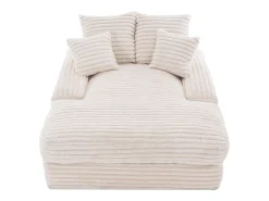 Sofá*Hauss Spole Sofá-cama chaise longue com 4 almofadas - Veludo cotelê Bege