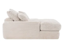 Sofá*Hauss Spole Sofá-cama chaise longue com 4 almofadas - Veludo cotelê Bege