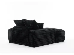 Clearance Hauss Spole Sofá-cama chaise longue com 4 almofadas - Veludo cotelê Preto