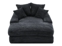 Sofá*Hauss Spole Sofá-cama chaise longue com 4 almofadas - Veludo cotelê Cinzento