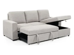 Saldosystocks Sofá-cama Chaise Longue Luke 230cm Cinza^ Sofá