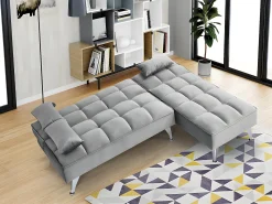 Outlet Saldosystocks Sofá-Cama Chaise Longue Noelia XS 200cm Preto