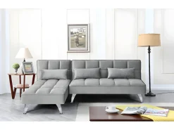 Sofá*Saldosystocks Sofá-Cama Chaise Longue Noelia XS 200cm Cinza Cinzento