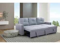 Sofá*Saldosystocks Sofá-Cama Chaise Longue Pau 215cm Bege