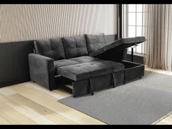 Sofá|Saldosystocks Sofá-Cama Chaise Longue Pau 215cm Cinza Cinzento