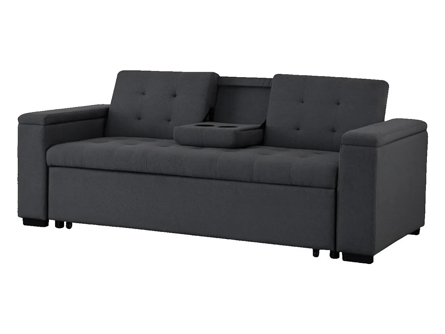 Online Concept-Usine Sofá-Cama Cinzento Escuro Conversível de 3 Lugares NOHO Moderno e Prático Cinza antracite