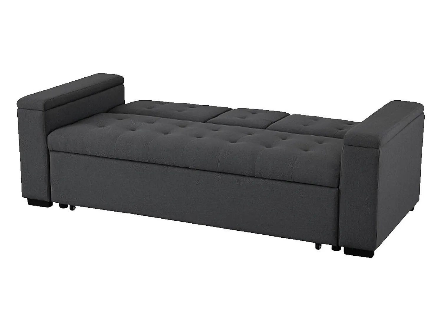 Online Concept-Usine Sofá-Cama Cinzento Escuro Conversível de 3 Lugares NOHO Moderno e Prático Cinza antracite