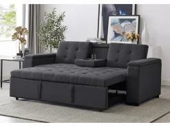 Online Concept-Usine Sofá-Cama Cinzento Escuro Conversível de 3 Lugares NOHO Moderno e Prático Cinza antracite