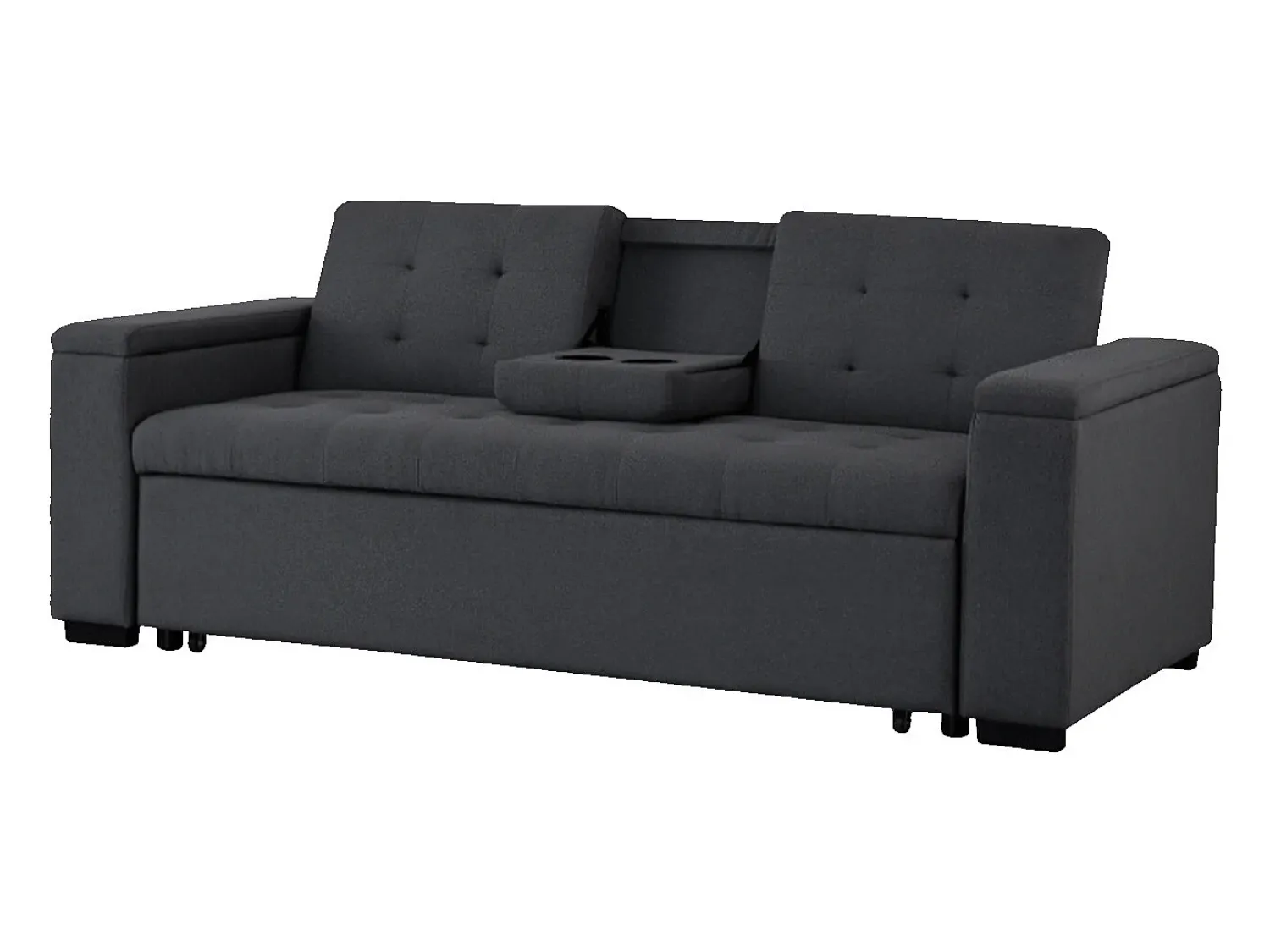 Online Concept-Usine Sofá-Cama Cinzento Escuro Conversível de 3 Lugares NOHO Moderno e Prático Cinza antracite