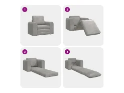 Sofá|vidaxl Sofá-Cama Cinzento-claro 98 x 71 x 83 cm Veludo Cinzento claro