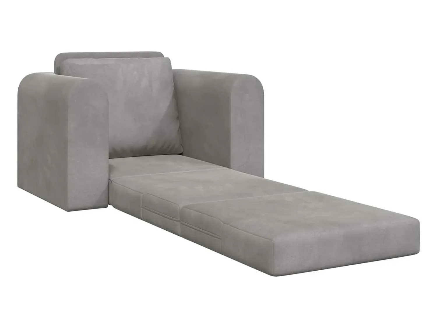 Sofá|vidaxl Sofá-Cama Cinzento-claro 98 x 71 x 83 cm Veludo Cinzento claro