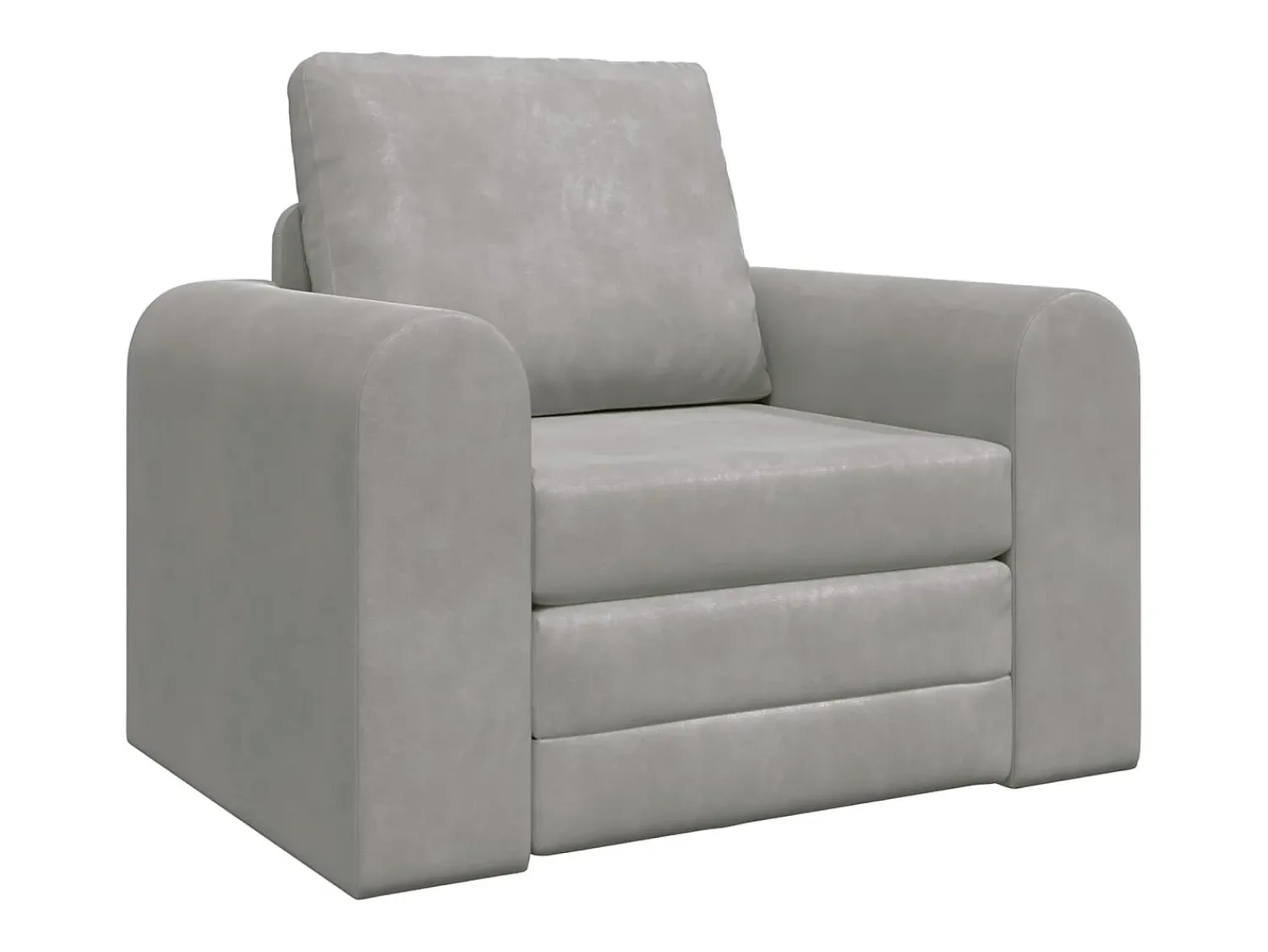 Sofá|vidaxl Sofá-Cama Cinzento-claro 98 x 71 x 83 cm Veludo Cinzento claro
