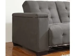 Hot Vente-unique Sofá-cama clic-clac de 3 lugares Microfibra DEVONSHIRE Cinzento