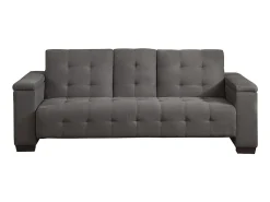 Hot Vente-unique Sofá-cama clic-clac de 3 lugares Microfibra DEVONSHIRE Cinzento