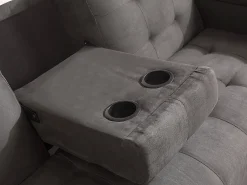 Hot Vente-unique Sofá-cama clic-clac de 3 lugares Microfibra DEVONSHIRE Cinzento
