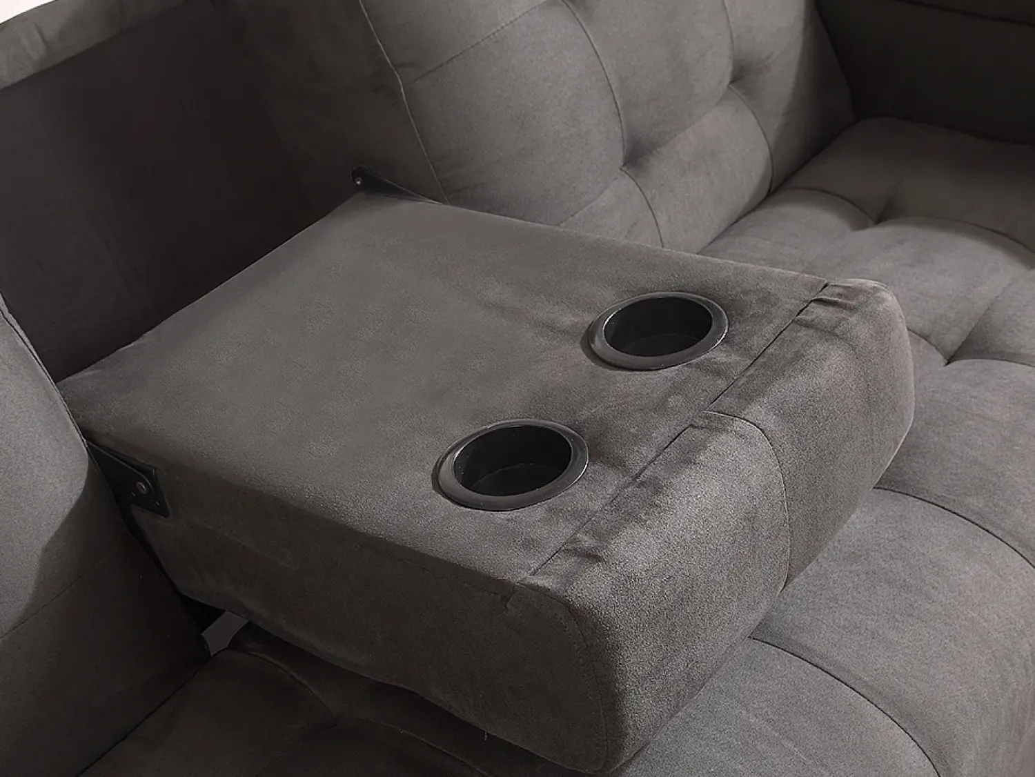 Hot Vente-unique Sofá-cama clic-clac de 3 lugares Microfibra DEVONSHIRE Cinzento