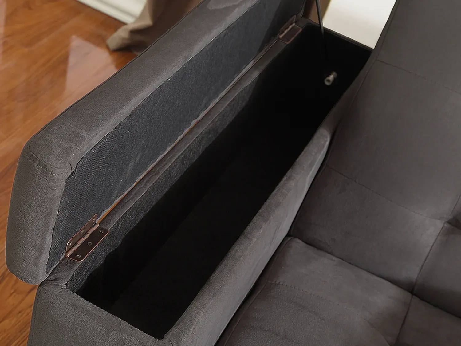 Hot Vente-unique Sofá-cama clic-clac de 3 lugares Microfibra DEVONSHIRE Cinzento