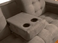 Sofá*Vente-unique Sofá-cama clic-clac de 3 lugares Microfibra DEVONSHIRE Castanho