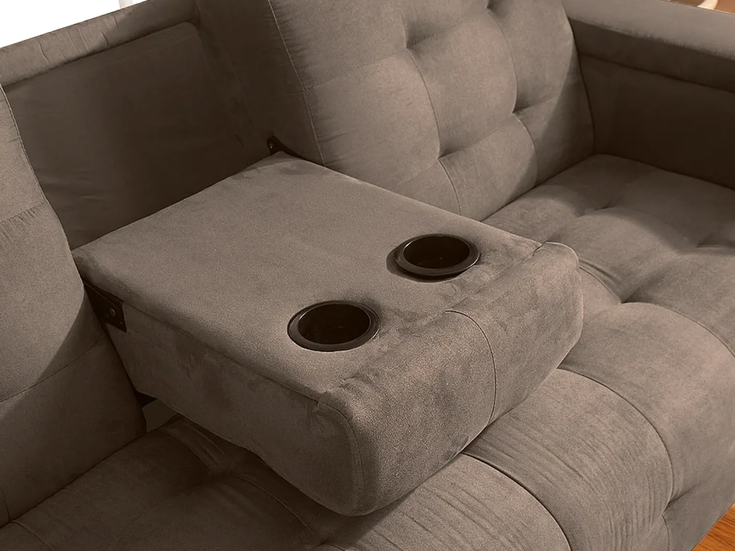 Sofá*Vente-unique Sofá-cama clic-clac de 3 lugares Microfibra DEVONSHIRE Castanho