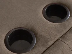 Sofá*Vente-unique Sofá-cama clic-clac de 3 lugares Microfibra DEVONSHIRE Castanho