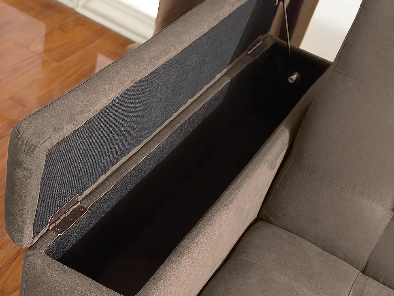 Sofá*Vente-unique Sofá-cama clic-clac de 3 lugares Microfibra DEVONSHIRE Castanho
