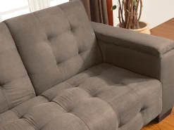 Sofá*Vente-unique Sofá-cama clic-clac de 3 lugares Microfibra DEVONSHIRE Castanho