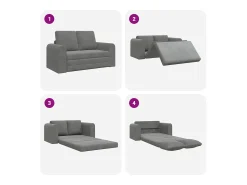 Sofá|vidaxl Sofá-Cama 60cm Cinza Escuro Veludo Cinzento