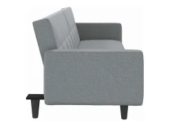 vidaxl Sofá-cama com almofadões tecido -claro^ Sofá