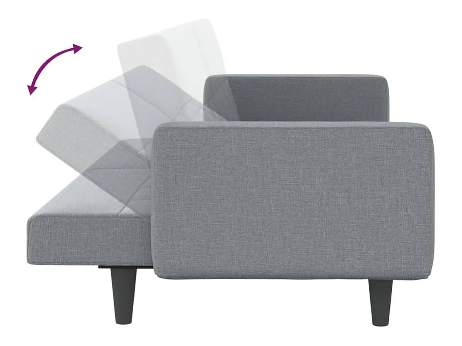 vidaxl Sofá-cama com almofadões tecido -claro^ Sofá