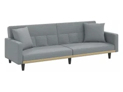 vidaxl Sofá-cama com almofadões tecido -claro^ Sofá