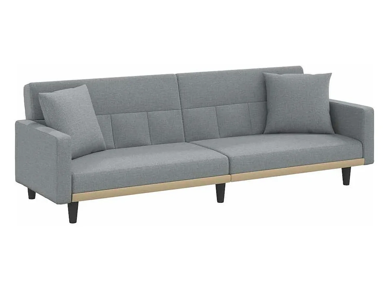 vidaxl Sofá-cama com almofadões tecido -claro^ Sofá