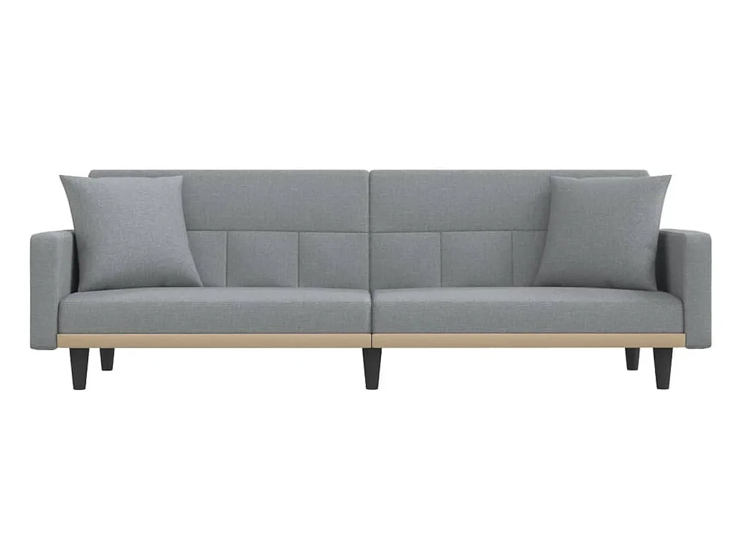 vidaxl Sofá-cama com almofadões tecido -claro^ Sofá
