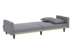 vidaxl Sofá-cama com almofadões tecido -claro^ Sofá