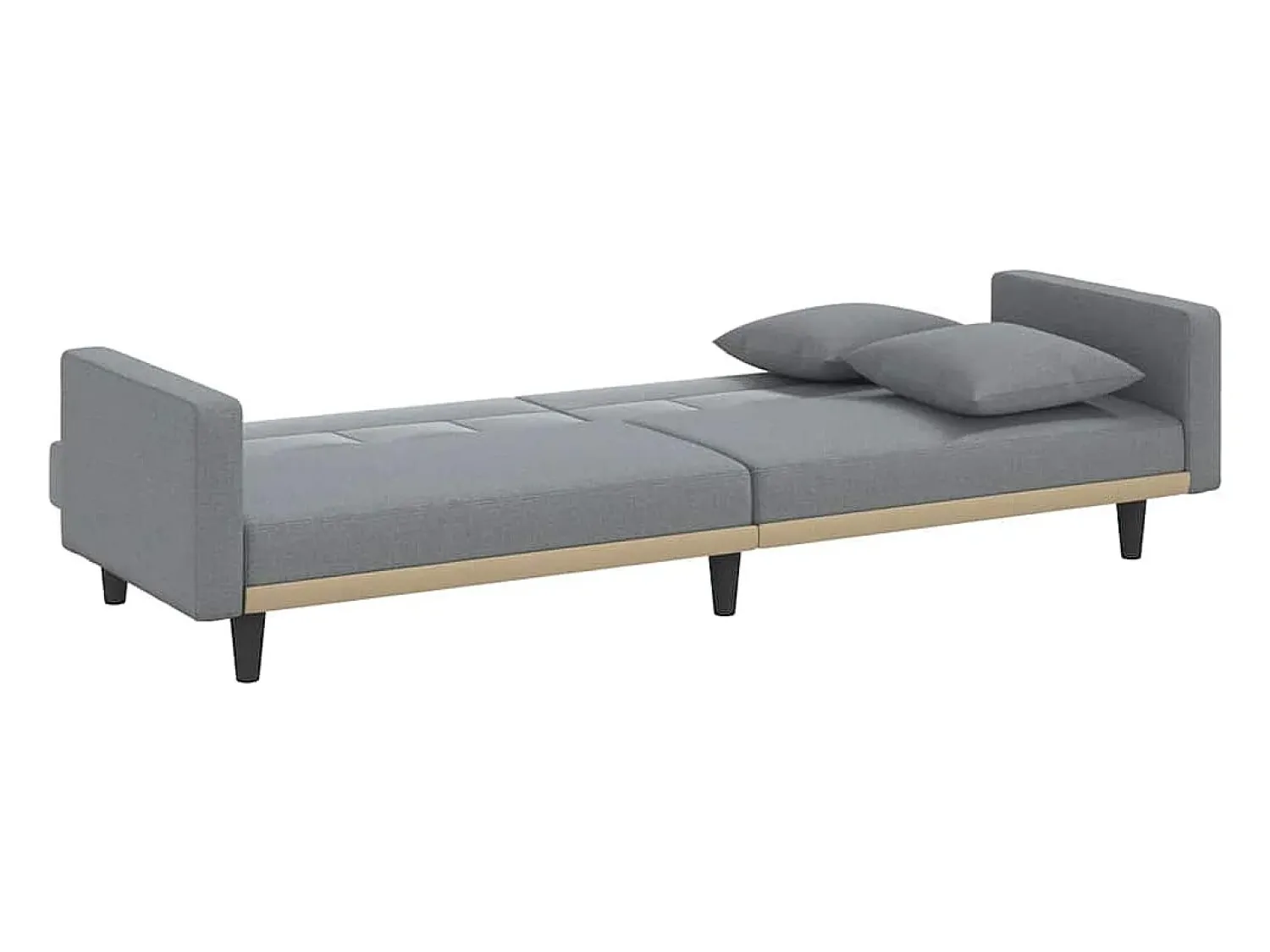vidaxl Sofá-cama com almofadões tecido -claro^ Sofá
