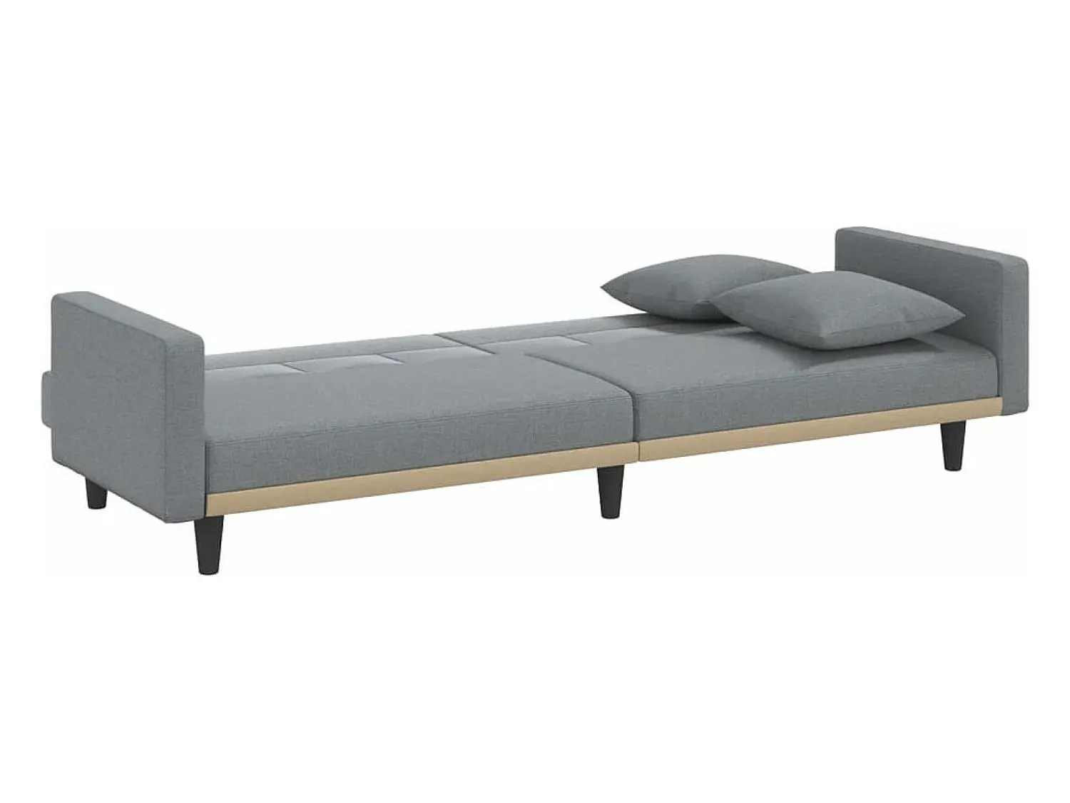 vidaxl Sofá-cama com almofadões tecido -claro^ Sofá