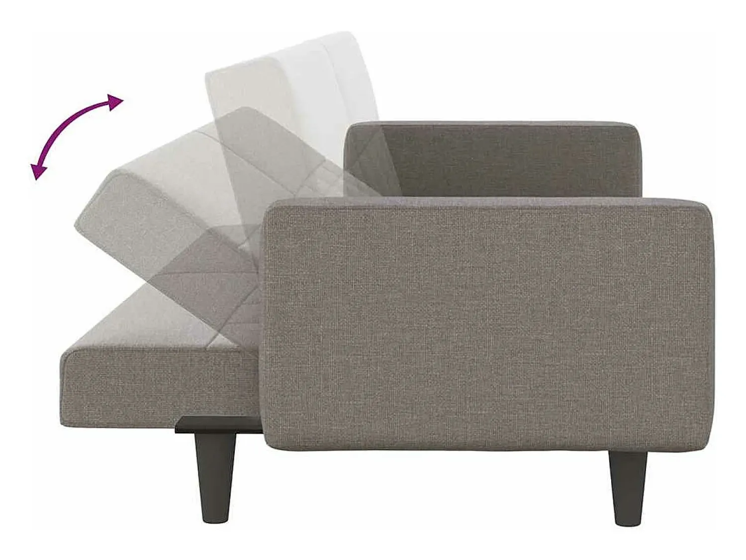 Outlet vidaxl Sofá-cama com almofadões tecido cinzento-acastanhado Taupe